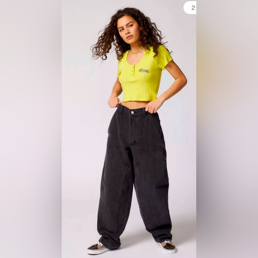 Urban Outfitters Obey Aline Pointelle Crop NWT